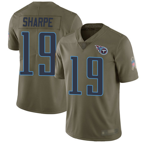 Tennessee Titans Limited Olive Men Tajae Sharpe Jersey NFL Football #19 2017 Salute to Service->youth nfl jersey->Youth Jersey